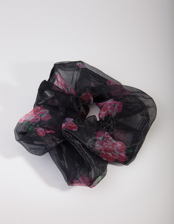 HESN FB BLK FLRL ORGNZ SCRNCH