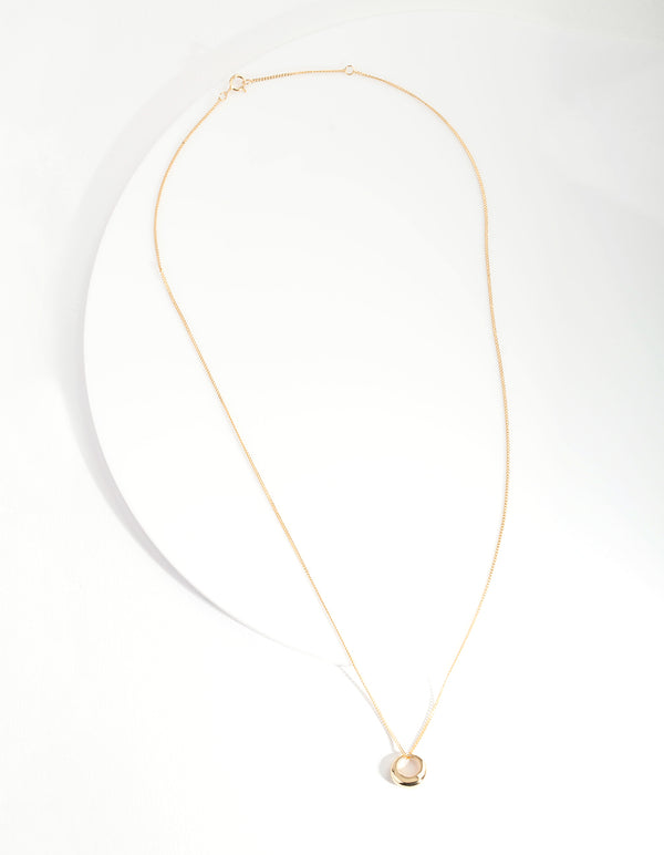 Gold Plated Sterling Silver Organic Open Circle Necklace