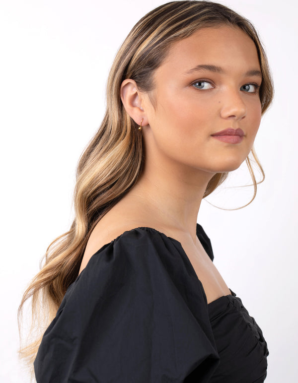 Gold Plated Sterling Silver Heart Locket Earring