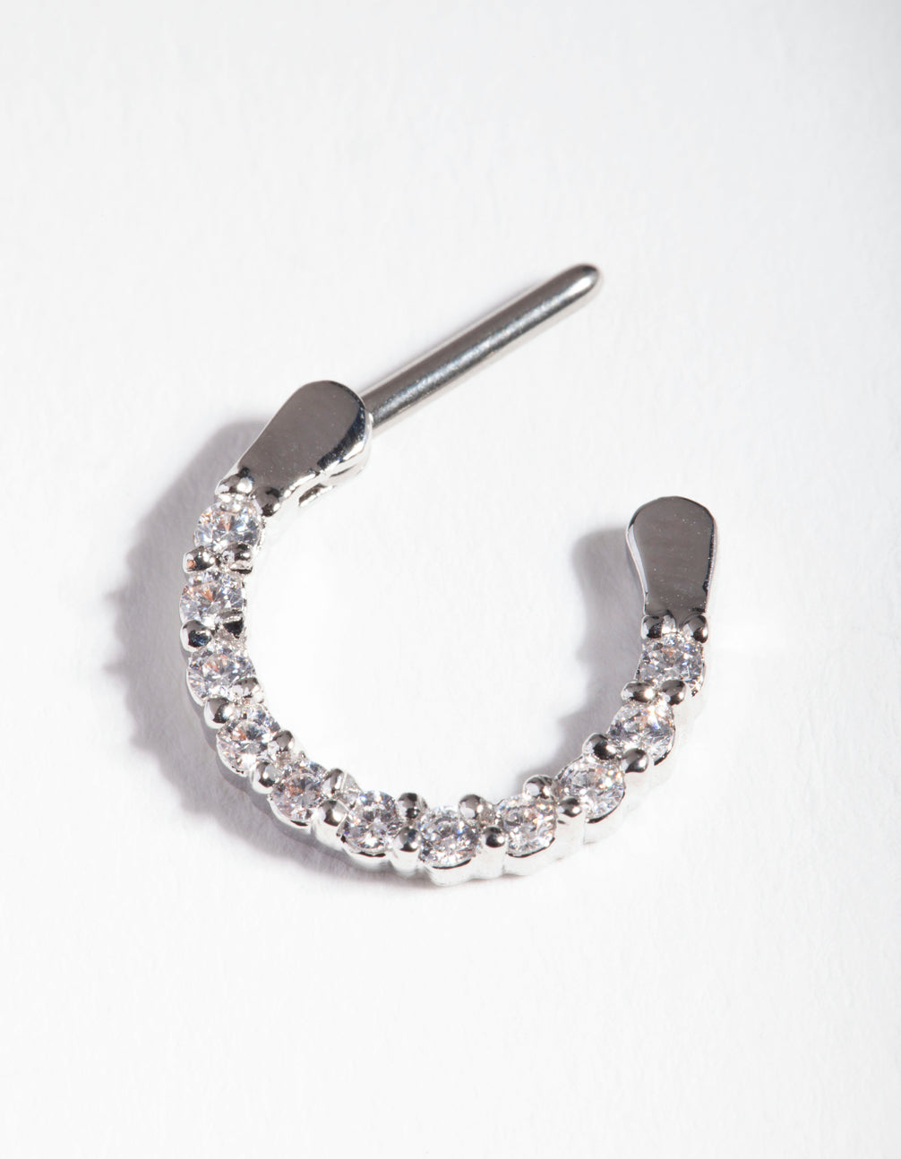 Surgical Steel Cubic Zirconia Septum Ring