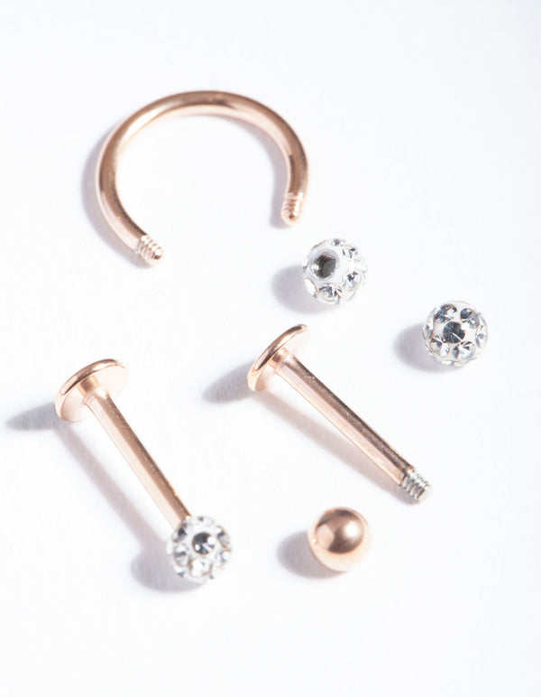 Rose Gold Surgical Steel Disco Flat Back Pack