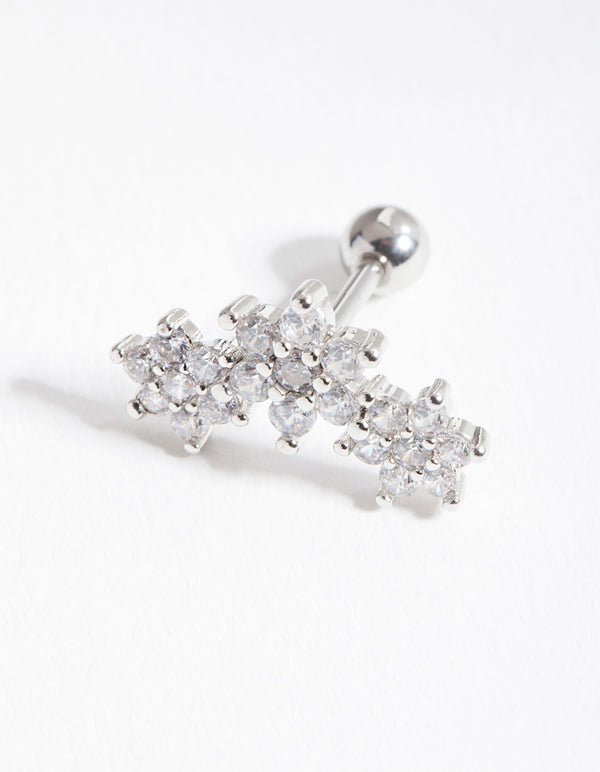 Surgical Steel Statement Flower Bar Bell