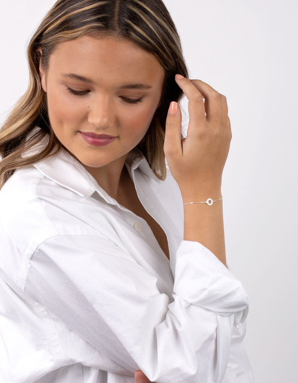 Sterling Silver Open Circle Toggle Bracelet