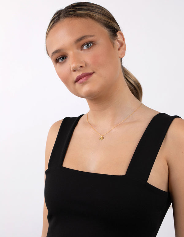 Gold Plated Sterling Silver Geometric Bar Necklace