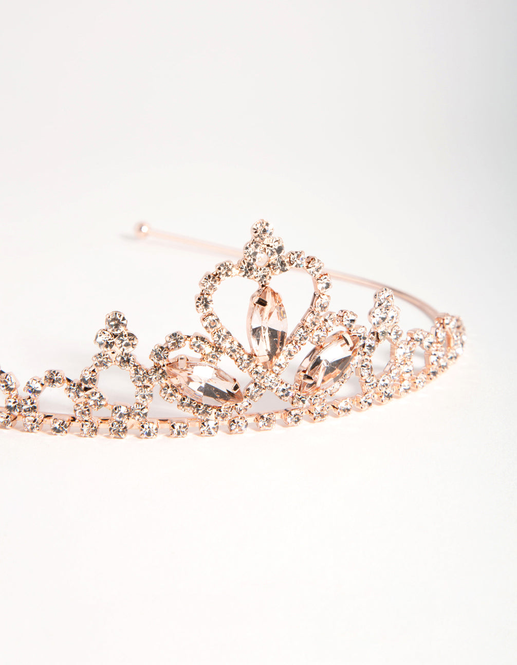 Kids Rose Gold Diamante Tiara Headband