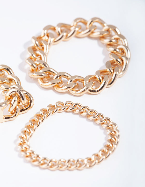 Gold Large in Charge Pack Chain Rings