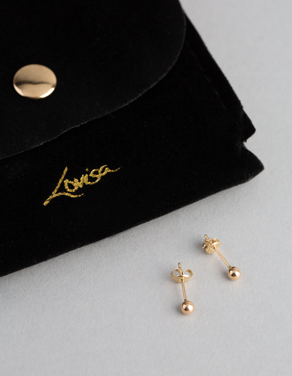 9ct Gold 3mm Polished Ball Stud Earrings