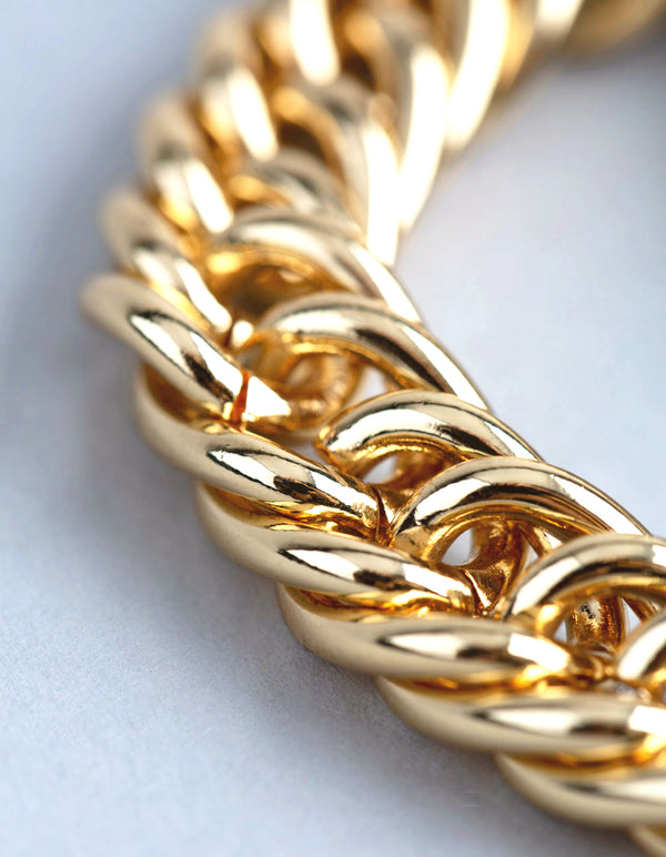 18ct Gold Plated Brass Statement Chain Link T&O Bracelet