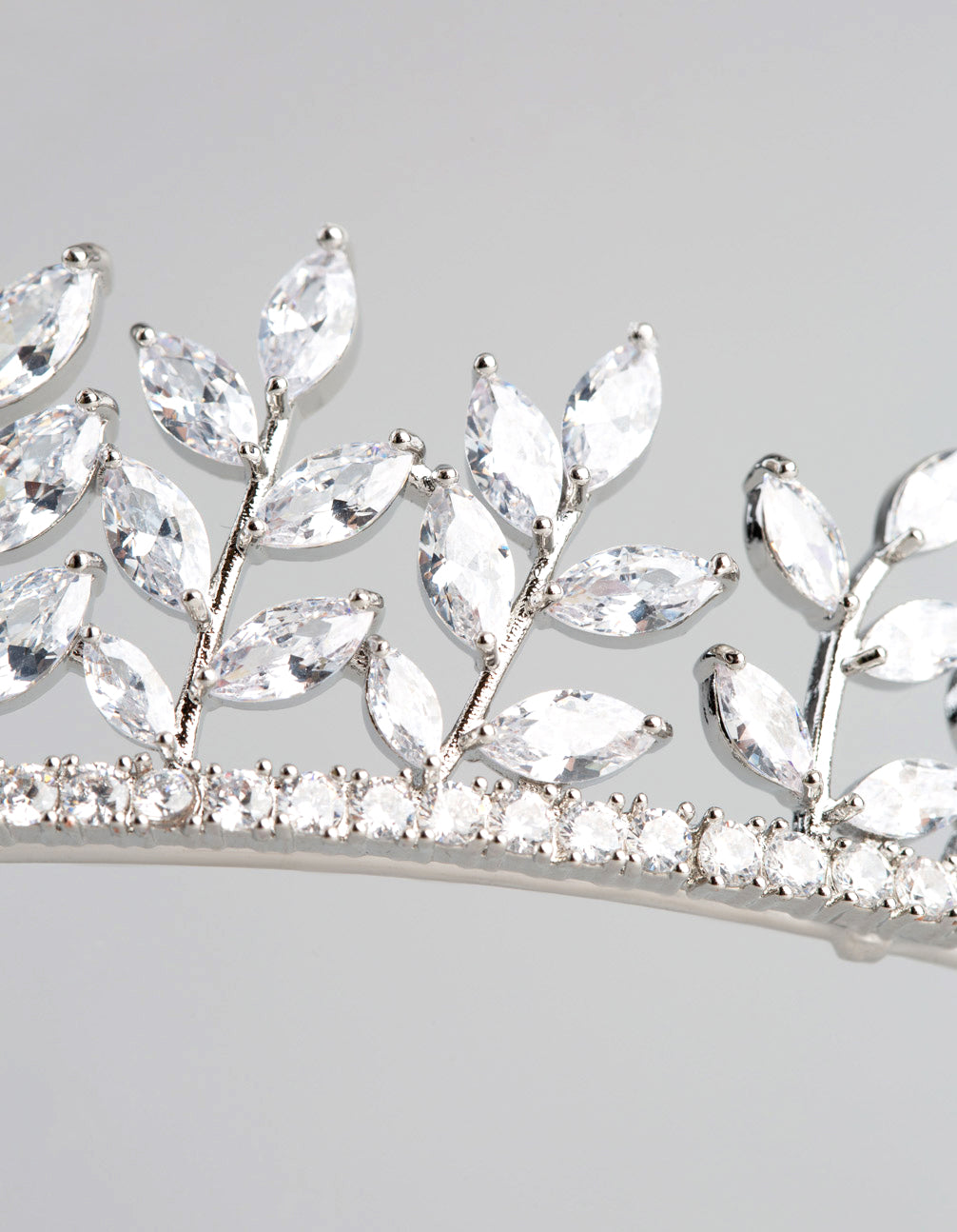 Silver Cubic Zirconia Navette Stone Tiara