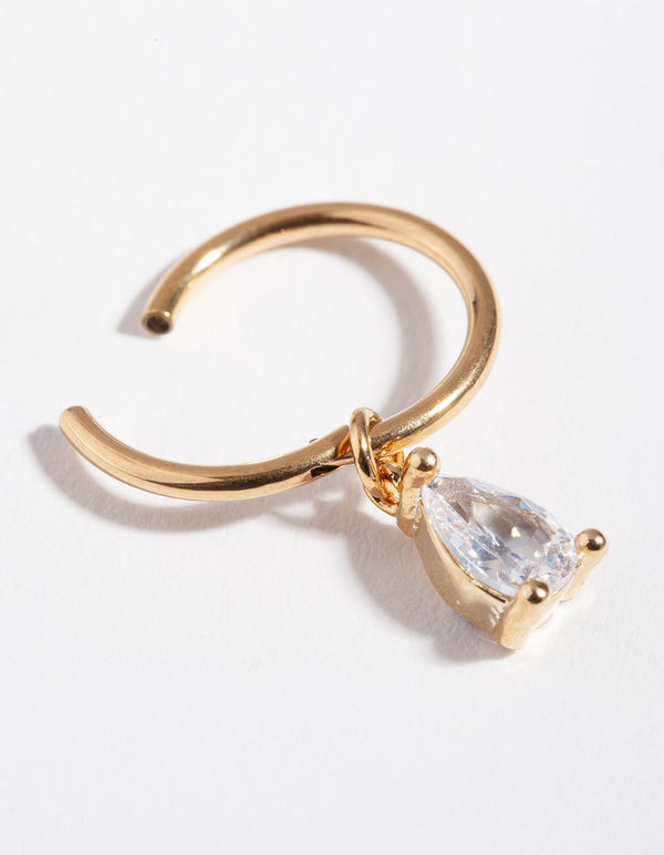 Surgical Steel Gold Pear Belly Ring