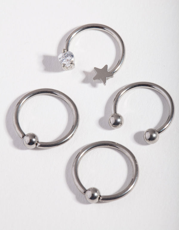 Surgical Steel Celestial Mixed Earring 4-Pack