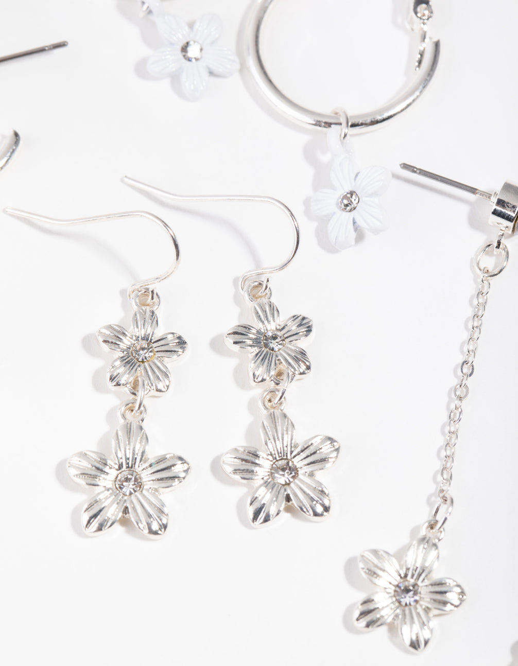 Silver Ditsy Daisy 6-Pack Earring