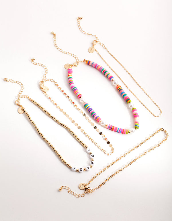 Gold Joyful Choker 5-Pack