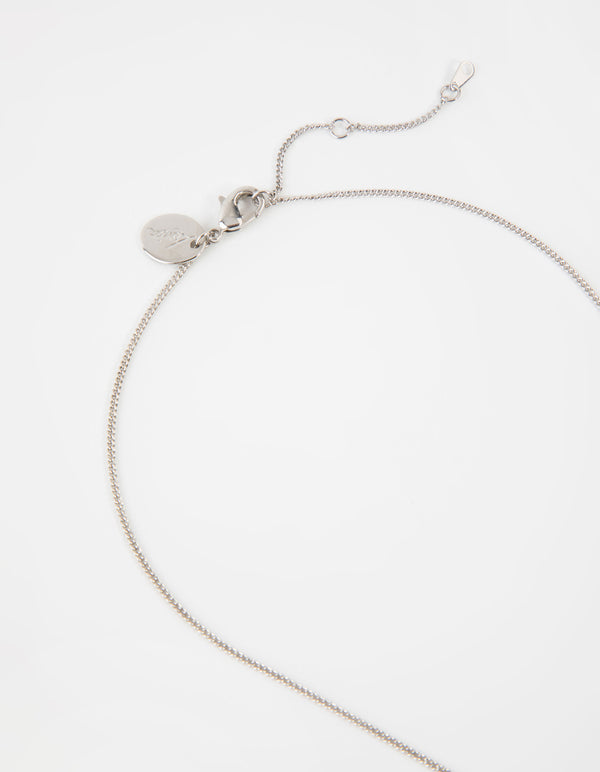 Silver Decorated Cross Pendant Necklace