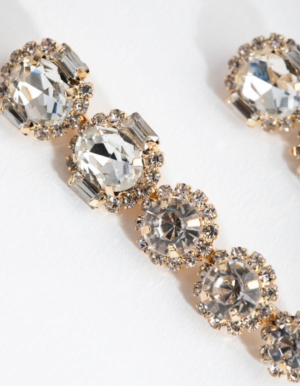 Gold Diamante Surrounded Pack Clips