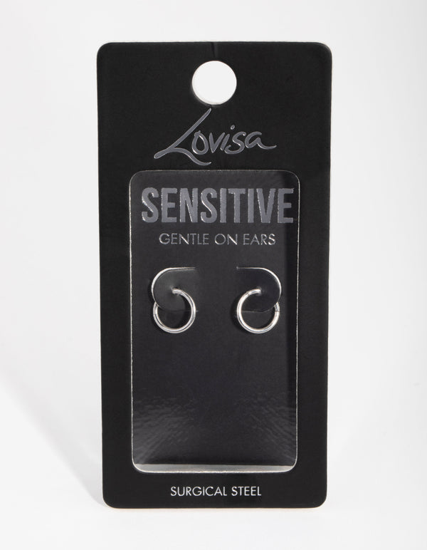 Surgical Steel Fine 8mm Sleeper Earrings