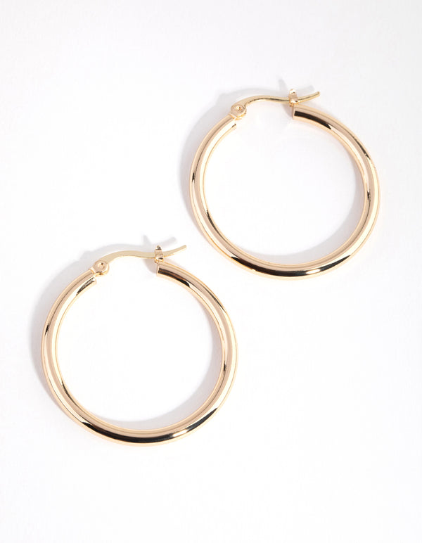 Gold Plated Large Hoop Earrings