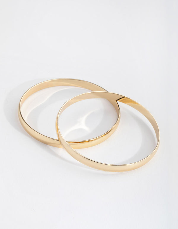 Gold Plated Plain Hoop Bangle Bracelets