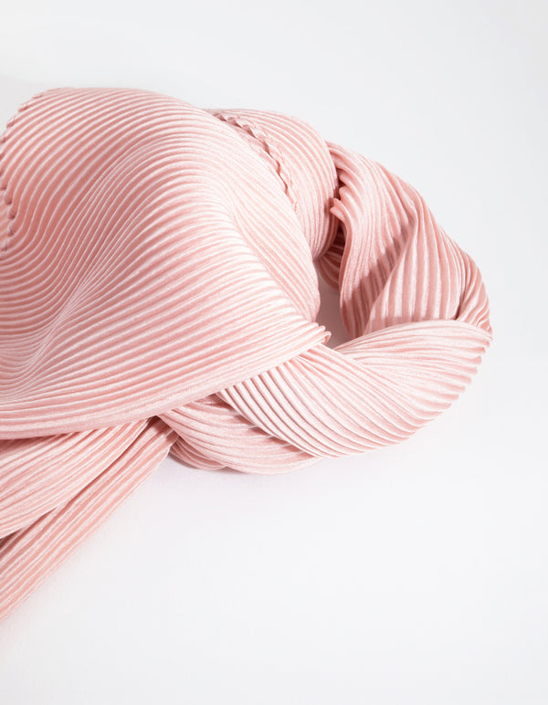 Blush Pleated Bandana Hair Scarf