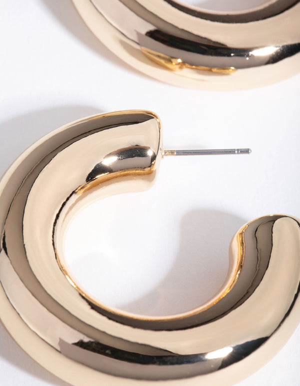 Gold Chunky C-Hoop Earrings