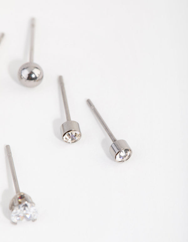 Surgical Steel Love Stud Pack Earrings