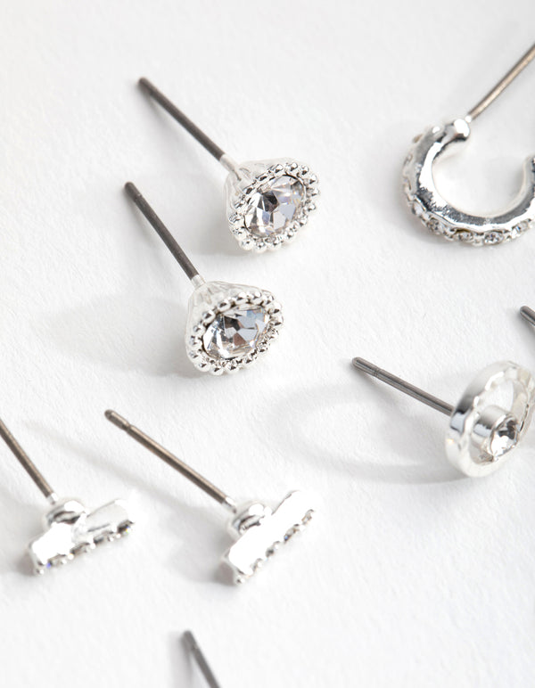 Silver Mini Hoop & Stud 8-Pack Earring