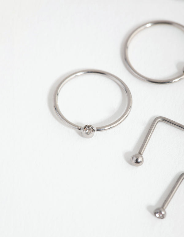 Surgical Steel Flower & Bee Nose 6-Pack