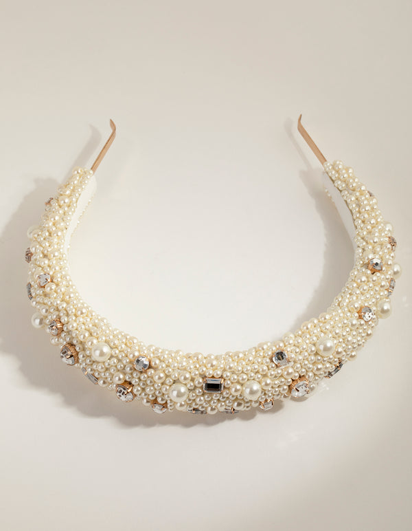 Statement Padded Pearl Alice Band