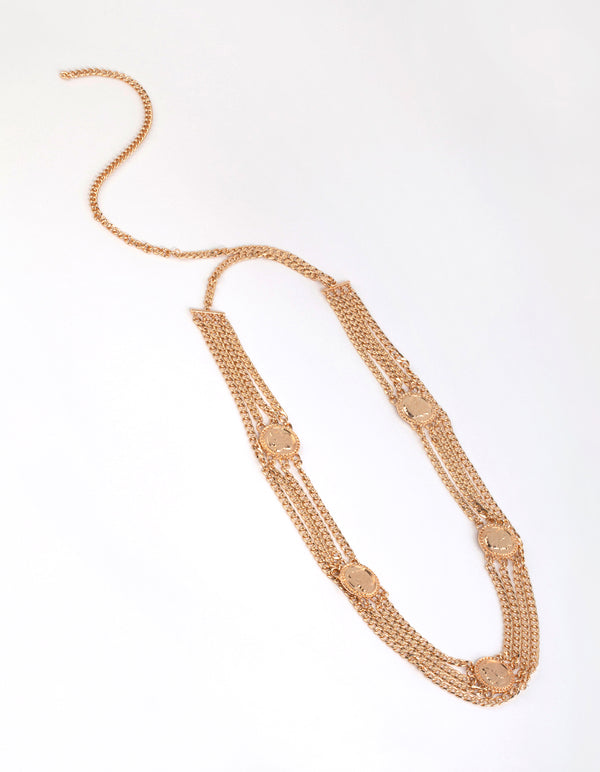 Gold Coin Layered Chain Belt