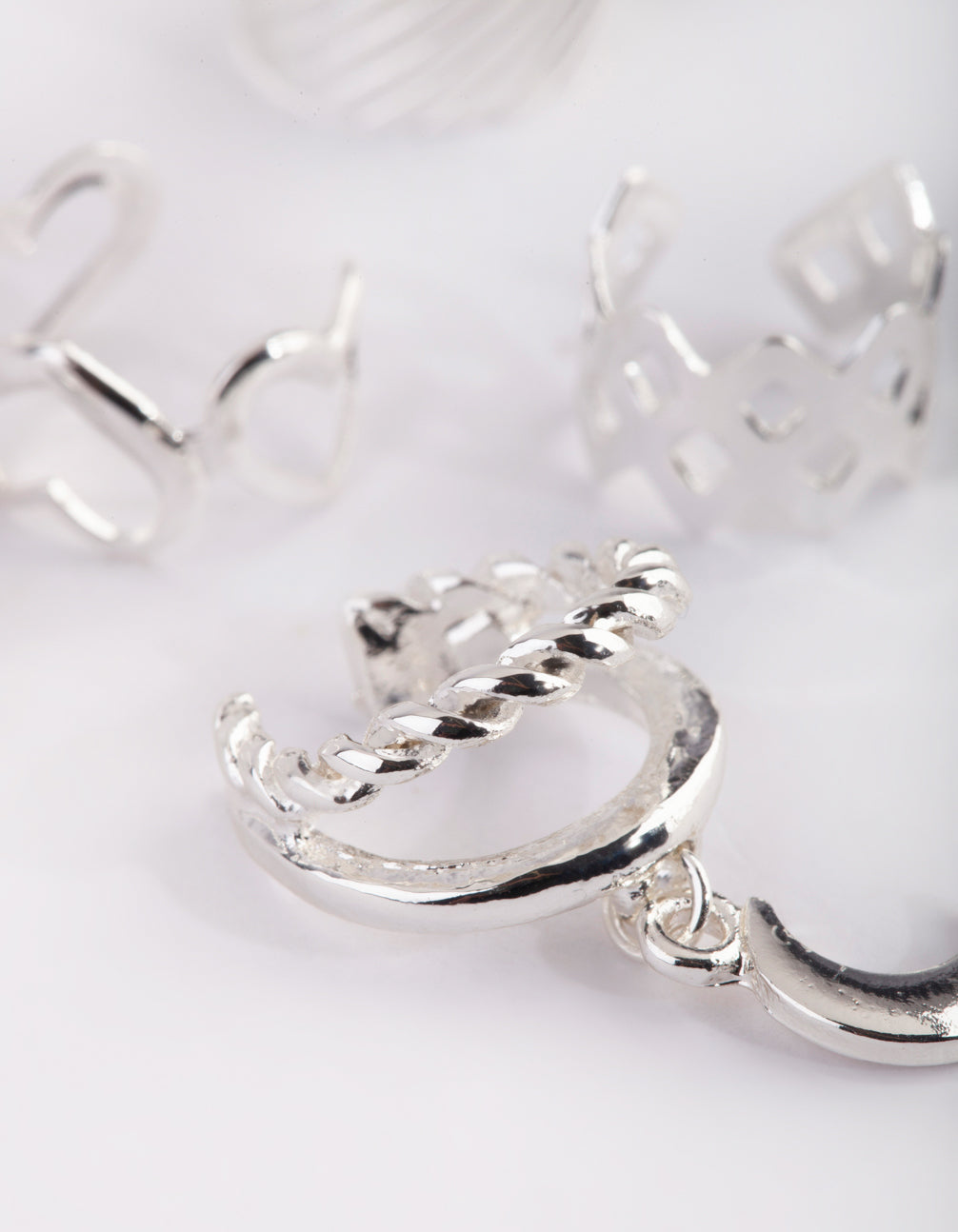 Silver Heart & Moon Ear Cuff