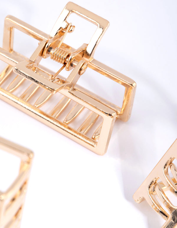 Gold Mixed Shape Small Claw Clip 4-Pack