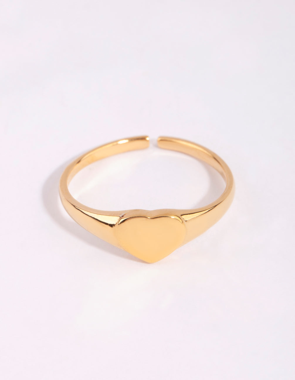 Gold Plated Sterling Silver Heart Signet Ring