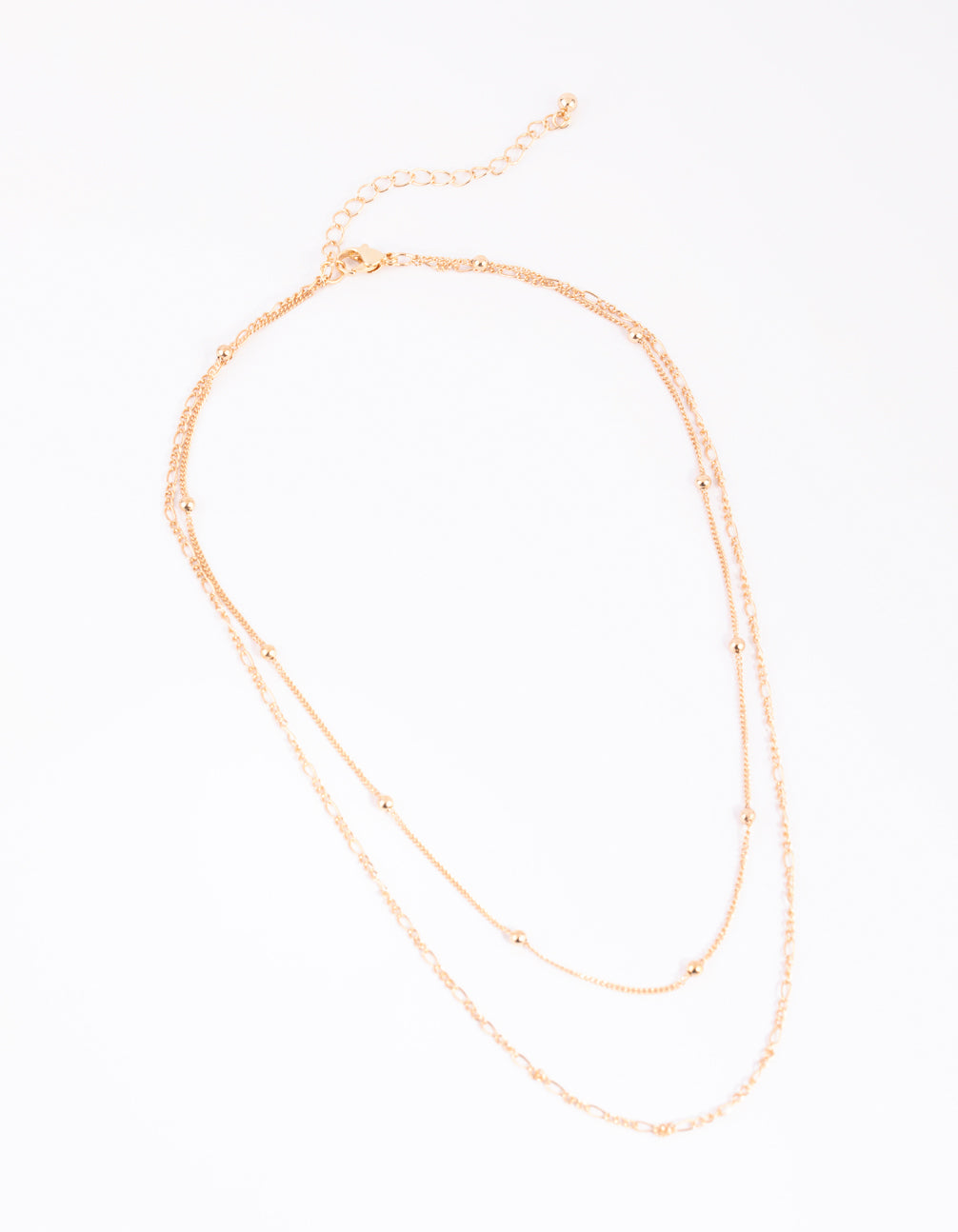 Gold Fine & Figaro Layered Necklace