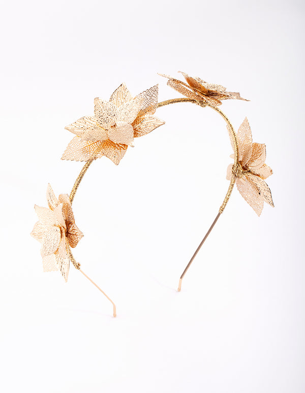 Gold Leaf Cluster Alice Band