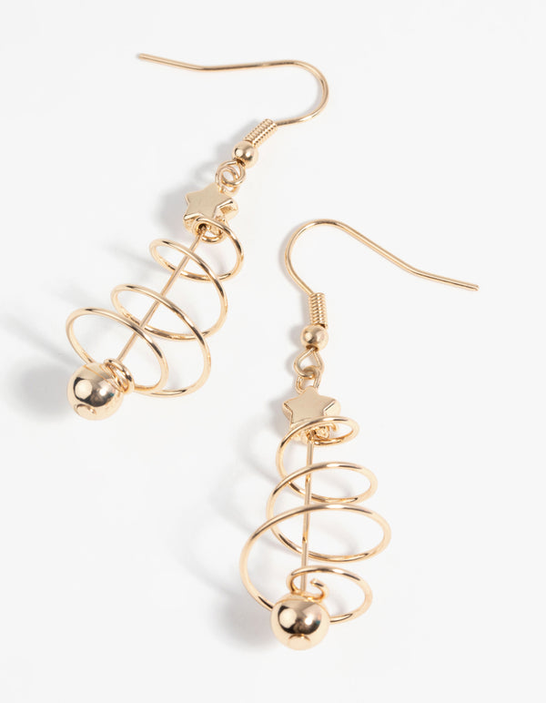Festive Spiral Tree Earrings