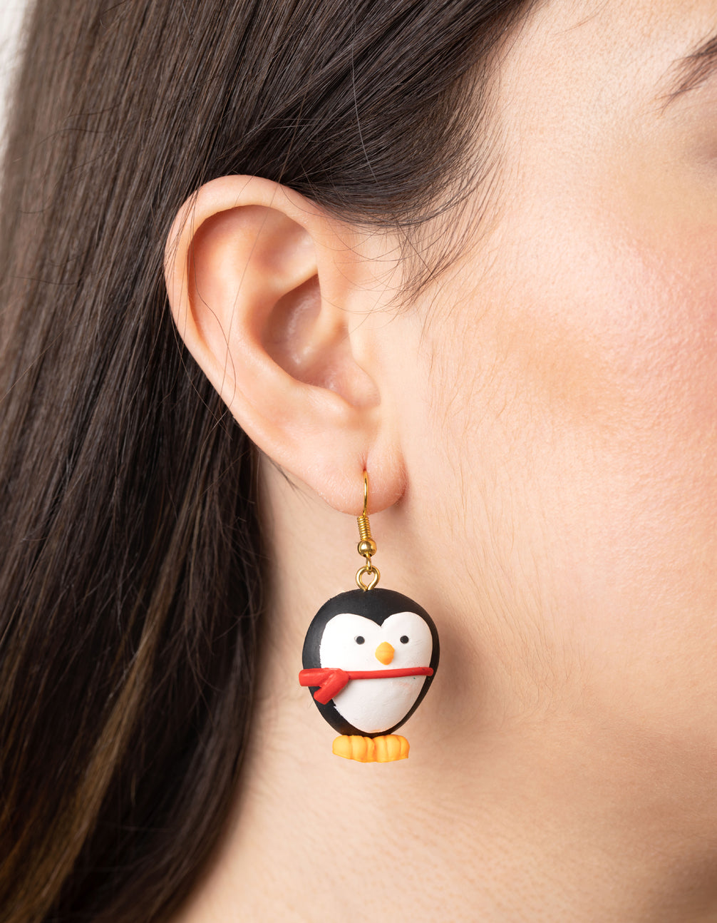 Festive Penguin Drop Earrings