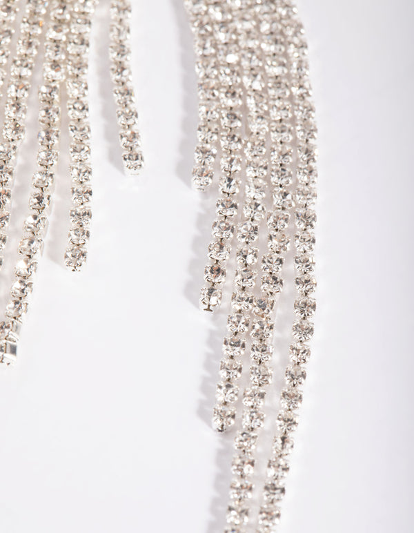 Silver Twisted Strand Drop Earrings