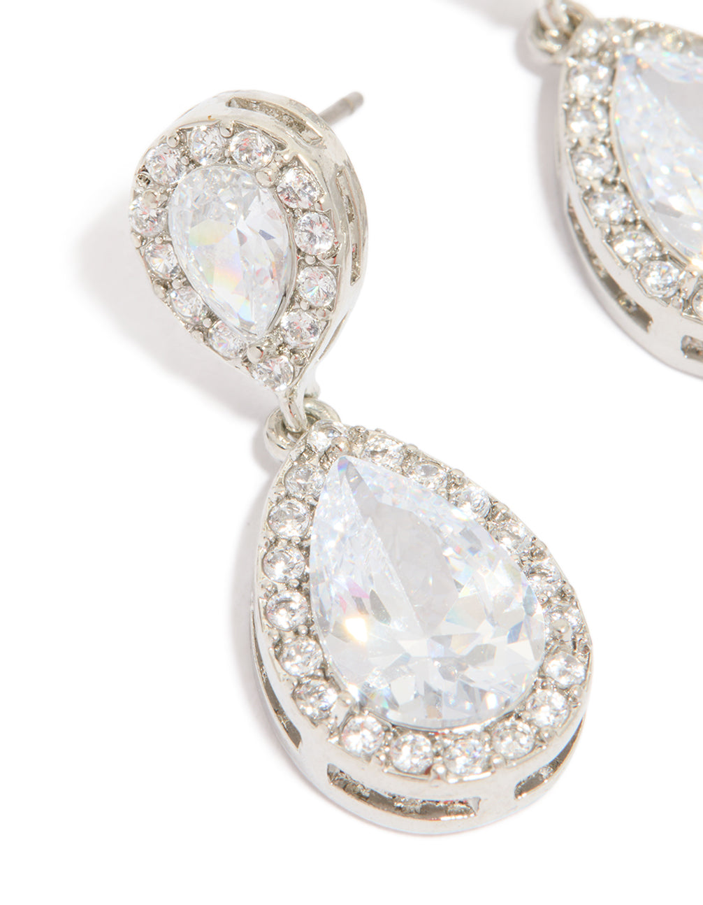 Silver Cubic Zirconia Angelina Drop Earrings