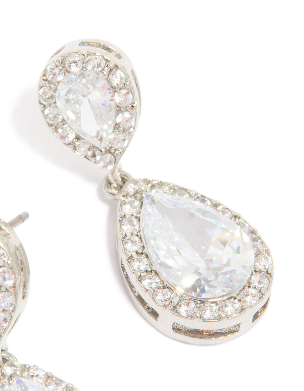 Silver Cubic Zirconia Angelina Drop Earrings