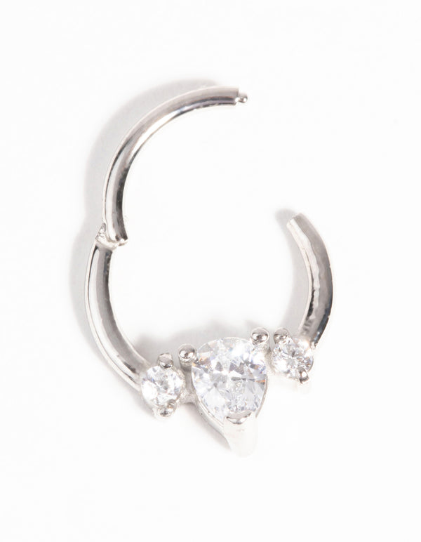 Surgical Steel Diamante Clicker Ring