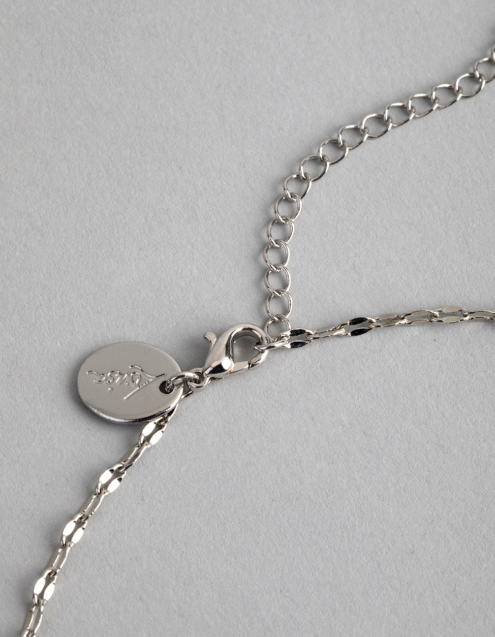 Silver Cubic Zirconia Dainty Deco Necklace