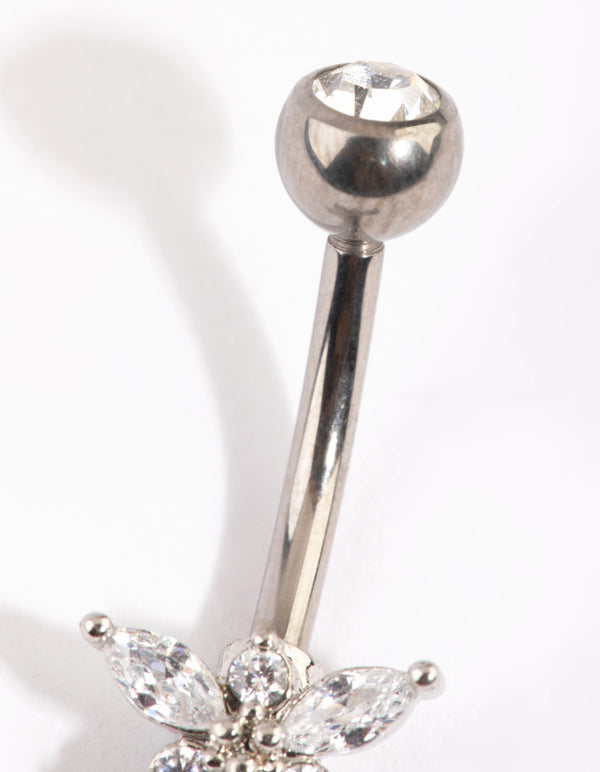 Titanium Diamante Belly Bar