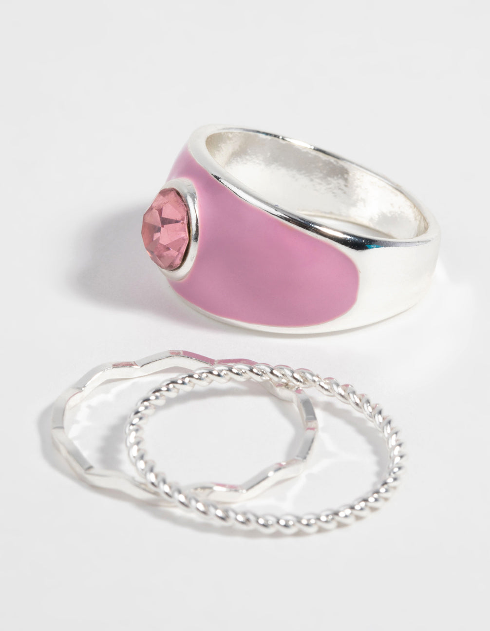 Pink Enamel Ring Pack