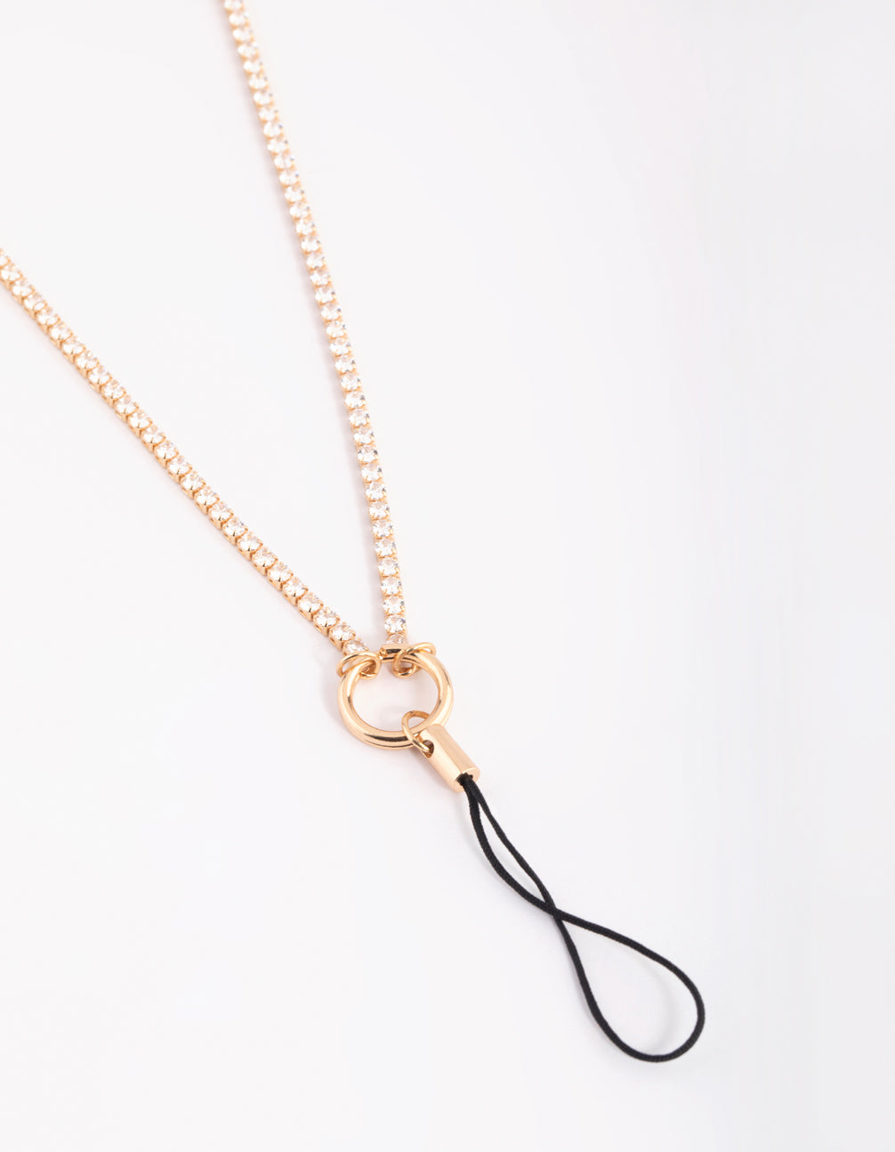 Gold Cubic Zirconia Phone Chain