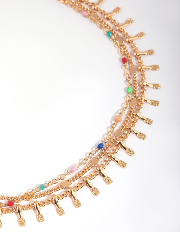 Rainbow & Heart Chain Anklet Pack