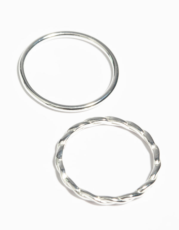 Sterling Silver Twist Ring Set