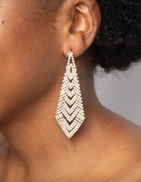 Triangular Diamante Earrings