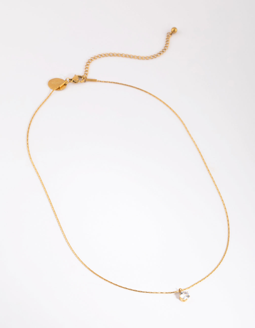 Waterproof Gold Plated Stainless Steel Diamante Necklace