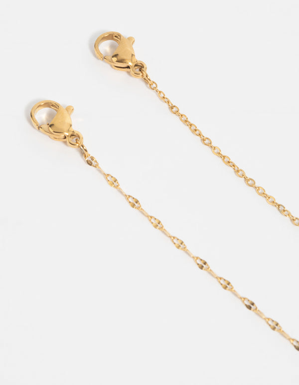 Waterproof Gold Plated Stainless Steel Butterfly Chain Bracelet Set