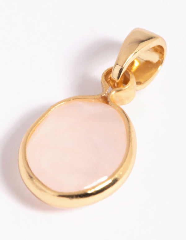 Gold Plated Charm with Rose Quartz